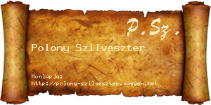 Polony Szilveszter névjegykártya