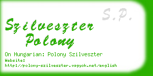 szilveszter polony business card